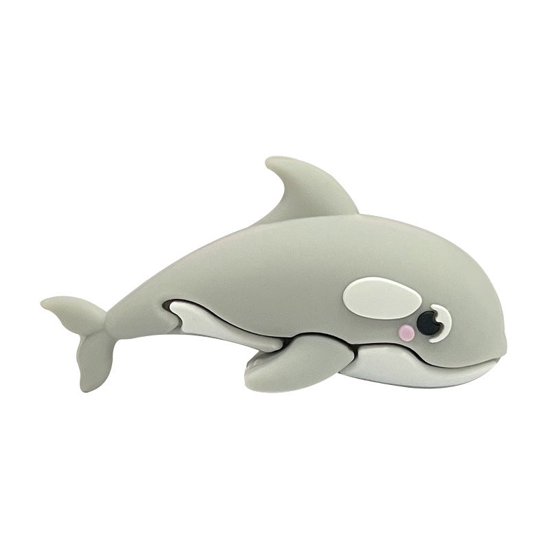 Wholesale  20pcs  Food Grade 3D Epoxy Silicone Dolphin Beads Pacifier Chain DIY Accessories
